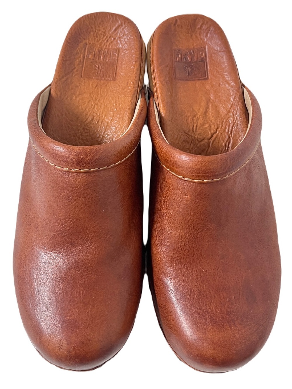 Frye Tan Brown Leather ‘Clara Campus’ Clogs, Size 7 - Picture 5 of 8